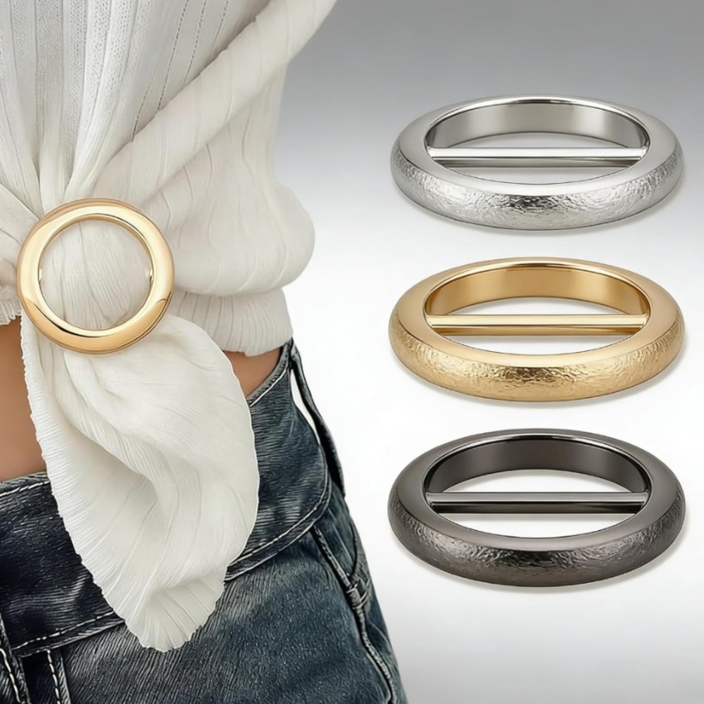Round Metal Slide Buckles in Gold, Silver, & Gunmetal (Set of 3)